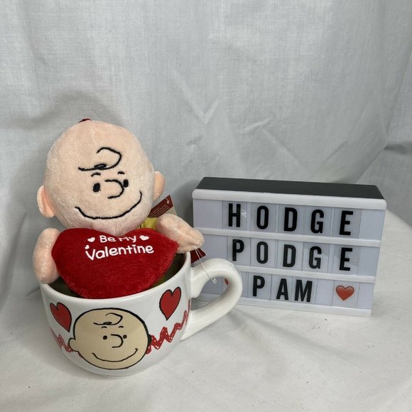 Peanuts Plush Charlie Brown Mug Be My Valentine - Picture 8 of 9